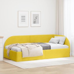 Cadru de pat coltar cu headboard Galben 80 cm x 200 cm tesatura GartenMobel Dekor