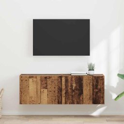 Dulap TV de perete Pe perete 2 pcs Lemn Vechi 59,5 x 31 x 40 cm GartenMobel Dekor