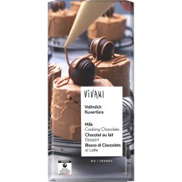 Ciocolata cuvertura cu lapte integral bio 150g