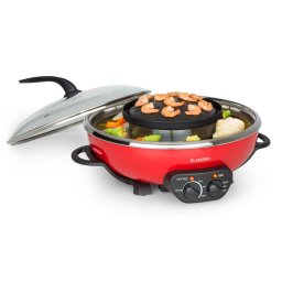 Klarstein Szechuan, hot pot și grătar, volum de 5 l, 1350 W, 600 W, roșu (GQ23-Tafelrunde)