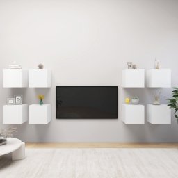 Dulapuri TV suspendate 8 buc., alb, 30,5x30x30 cm GartenMobel Dekor