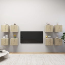 Dulapuri TV suspendate, 8 buc., stejar Sonoma, 30,5x30x30 cm GartenMobel Dekor