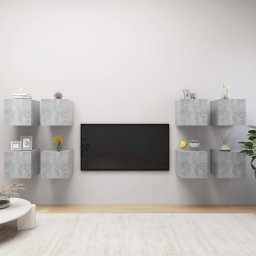 Dulapuri TV suspendate, 8 buc., gri beton, 30,5x30x30 cm GartenMobel Dekor