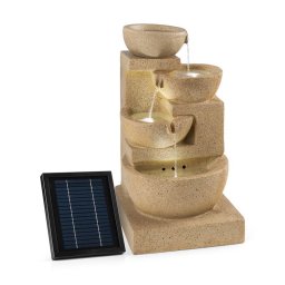 Blumfeldt KORINTH, fântănă decorativă, fântână de grădină, panou solar, 3 W, LED-uri, optică de gresie (SOL1-Korinth)