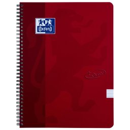 Caiet cu spirala A4, OXFORD School Touch , 70 file-90g/mp, 4 perf, coperta carton rosu - dictando