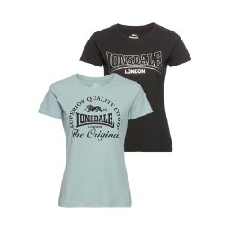 LONSDALE Tricou verde jad / negru / alb