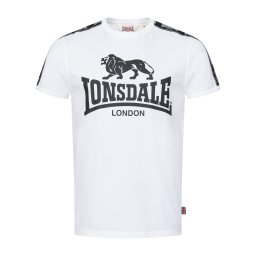 LONSDALE Tricou 'Stour' negru / alb