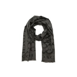 COACH Fular 'Signature C-Stola' gri metalic / negru