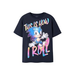 NAME IT Tricou 'NKMDarius Sonic' albastru deschis / albastru închis / roz deschis / alb