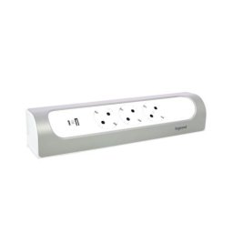 Bloc multipriza unghiular 3x2P+T si USB A+C aluminiu Legrand 694504