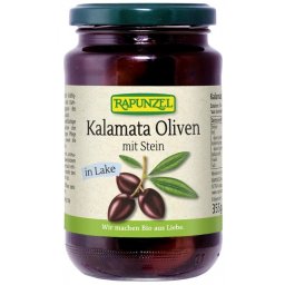 Masline Kalamata bio cu samburi in saramura 355g Rapunzel