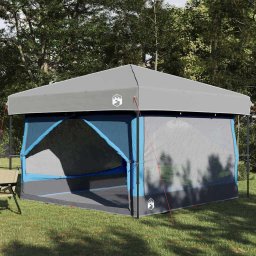 Cort interior cu acoperis Albastru si Gri 300 x 300 x 250 cm GartenMobel Dekor