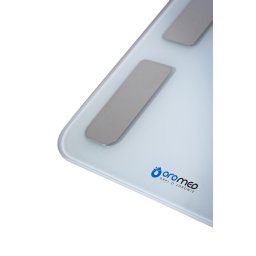 Cantar Cântar corporal smart 180 kg, Analiză corporală completă, Bluetooth + aplicație mobilă, 12 utilizatori, Display LCD, Sticlă securizată, Alb