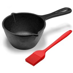Tigaie Fontă pentru Marinare și Sosuri cu Pensulă Silicon, 0,5 L