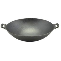 Wok traditional chinezesc din fonta 31.8 cm, pentru stir-fry si gatit rapid