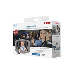 Oglinda de siguranta auto cu LED pentru monitorizare bebelusi, prindere pe tetiera Reer BabyView