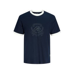 Jack & Jones Junior Tricou 'JORARGOS RINGER' bleumarin / albastru noapte / alb