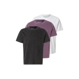Abercrombie & Fitch Tricou 'CLASSIC' mauve / negru / alb