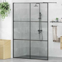 Zid de dus walk-in Negru 140 x 195 cm sticla securizata GartenMobel Dekor