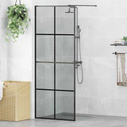 Zid de dus walk-in Negru 80 x 195 cm sticla securizata GartenMobel Dekor