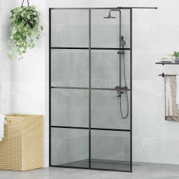 Zid de dus walk-in Negru 115 x 195 cm sticla securizata GartenMobel Dekor
