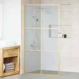 Zid de dus walk-in Auriu 115 x 195 cm sticla securizata GartenMobel Dekor