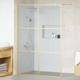 Zid de dus walk-in Auriu 140 x 195 cm sticla securizata GartenMobel Dekor