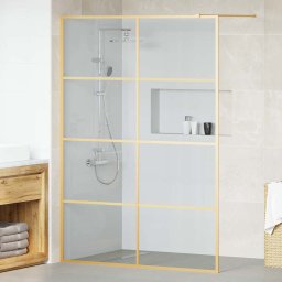 Zid de dus walk-in Auriu 140 x 195 cm sticla securizata GartenMobel Dekor