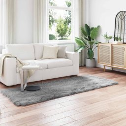 Covor din Lana Faux Tafalla Gri 80 x 250 cm Poliester GartenMobel Dekor