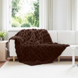 Patura din Blana sintetica de Iepure 4 pcs Culoare Camila GartenMobel Dekor