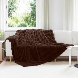 Patura din Blana sintetica de Iepure 4 pcs Culoare Camila GartenMobel Dekor
