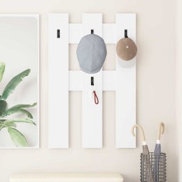 Cuier de perete alb din lemn compozit, 65x3x100 cm, stil modern