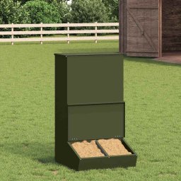 Hranitor pentru porci metalic, verde masliniu, 20 kg, 55 x 51 x 91,5 cm