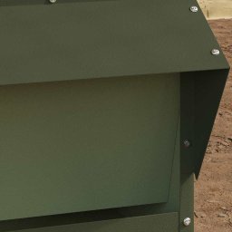Hranitoare pentru pui metalica 20 kg, verde masliniu, 40,5 x 45 x 41 cm