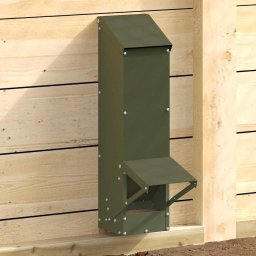 Hranitor pentru pui din otel, 5 kg, verde masliniu, 13 x 12 x 51 cm