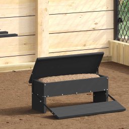 Hranitor cu pedale pentru pui Negru 48,5 x 39,5 x 19 cm GartenMobel Dekor