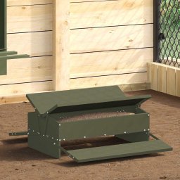 Hranitor cu pedale pentru pui Verde masliniu 75 x 53 x 20,5 cm GartenMobel Dekor
