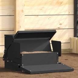 Hranitor cu pedale pentru pui Negru 50 x 40 x 29 cm GartenMobel Dekor