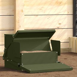Hranitor cu pedale pentru pui Verde masliniu 50 x 40 x 29 cm GartenMobel Dekor