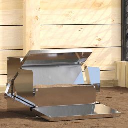 Hranitor cu pedale pentru pui Argintiu 50 x 40 x 29 cm GartenMobel Dekor