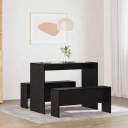 Set de dining 2 pcs Stejar negru Lemn compozit GartenMobel Dekor