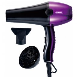 Uscator de par cu difuzor Rosberg R51100SD, 2000W, 3 setari de temp., 2 viteze, Motor DC, Negru/Mov