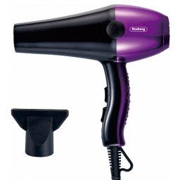 Uscator de par cu concentrator Rosberg R51100S, 2000W, 3 setari de temp., 2 viteze, motor DC, Negru/Mov