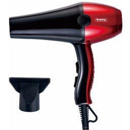 Uscator de par cu concentrator Rosberg R51100S, 2000W, 3 setari temp., 2 viteze, motor DC, Negru/Rosu.