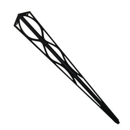 Picior metalic conic Laser-Cut h 720 mm , Negru Mat