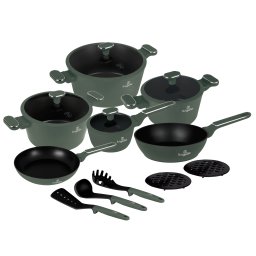 BERLINGER HAUS BH/8208 Matte Green Collection Set vase 15 cu părţi verde
