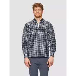 s.Oliver Camasa barbati cu imprimeu in carouri si croiala Regular fit, Alb (SELECTATI MARIMEA: 3XL)