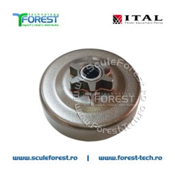 Carcasa ambreiaj compatibila pentru drujba Husqvarna 120Mark II, 235, 235e, 236, 236 II, 240, 240e, Jonsered CS2234, CS2238, Partner 351, 352, 371, 372 cu pinion fix si rulment pas .3/8