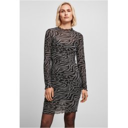 Women's Double Layer Dress AOP asphalt/black