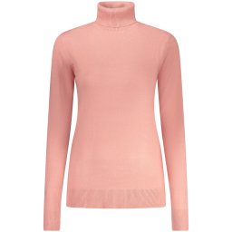 Pulover roz cu guler înalt pentru femei